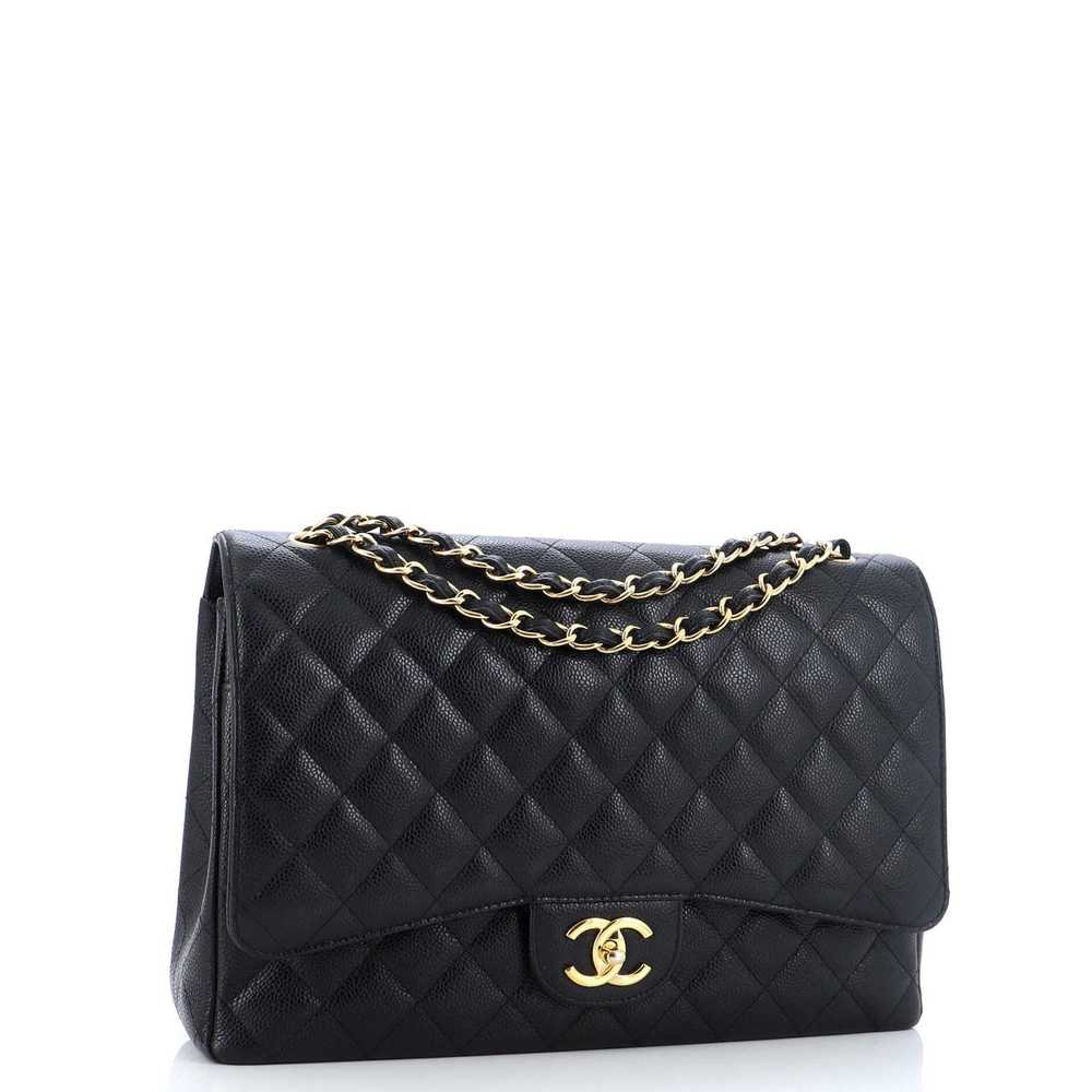 Chanel Classic Double Flap Bag Quilted Caviar Maxi - image 2