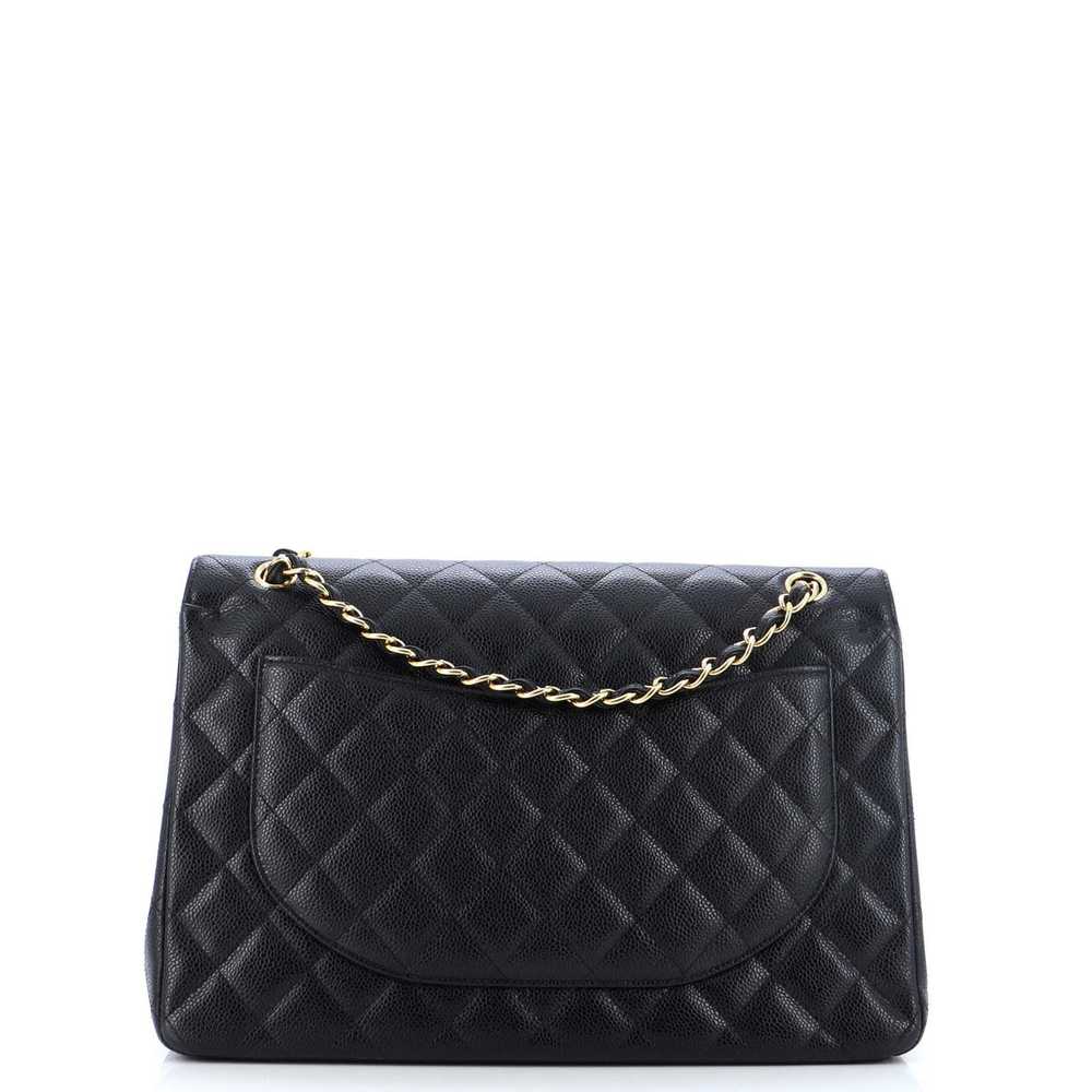 Chanel Classic Double Flap Bag Quilted Caviar Maxi - image 3