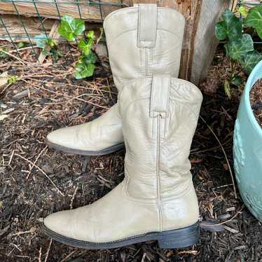 90s beige cowboy boots - image 1