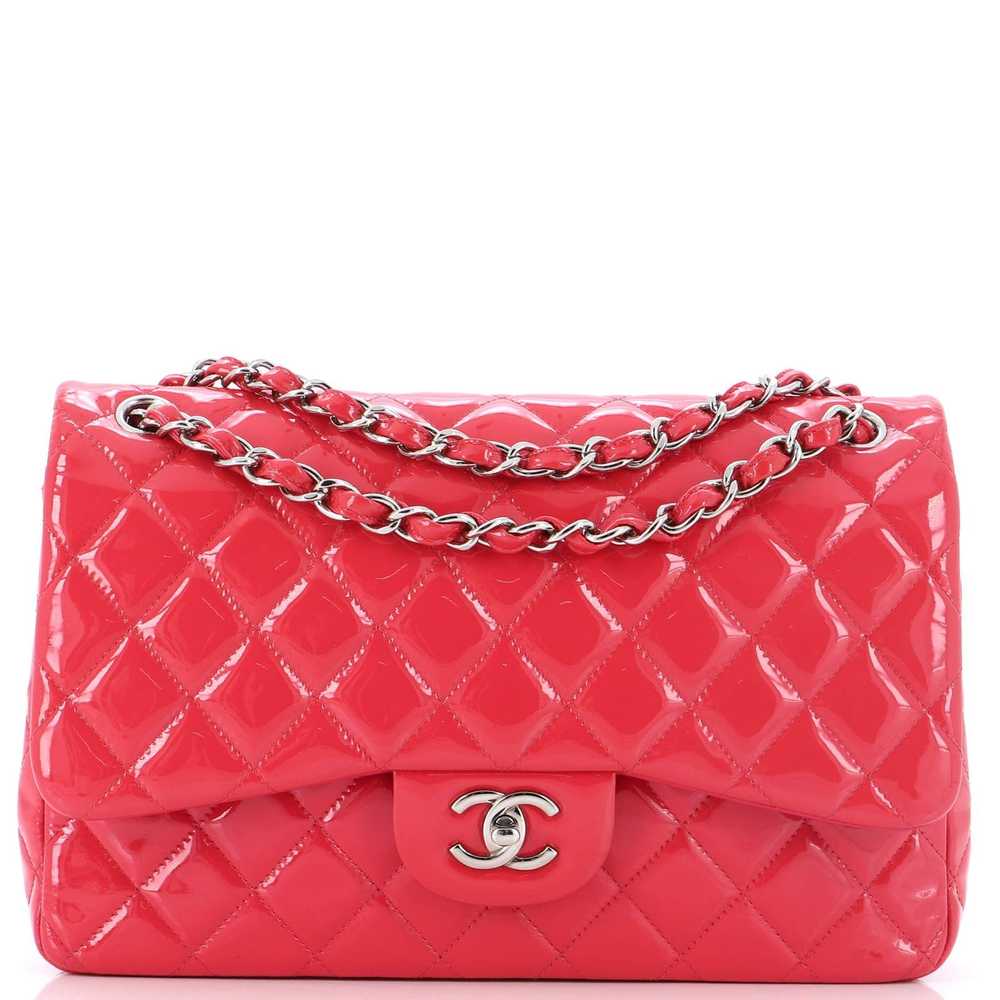 Chanel Classic Double Flap Bag Quilted Patent Jum… - image 1