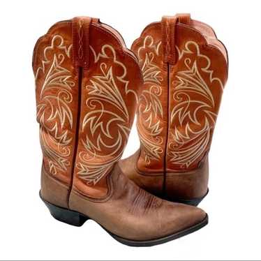 ARIAT Cowboy Western Boots Two-Tone Scroll Stitch… - image 1