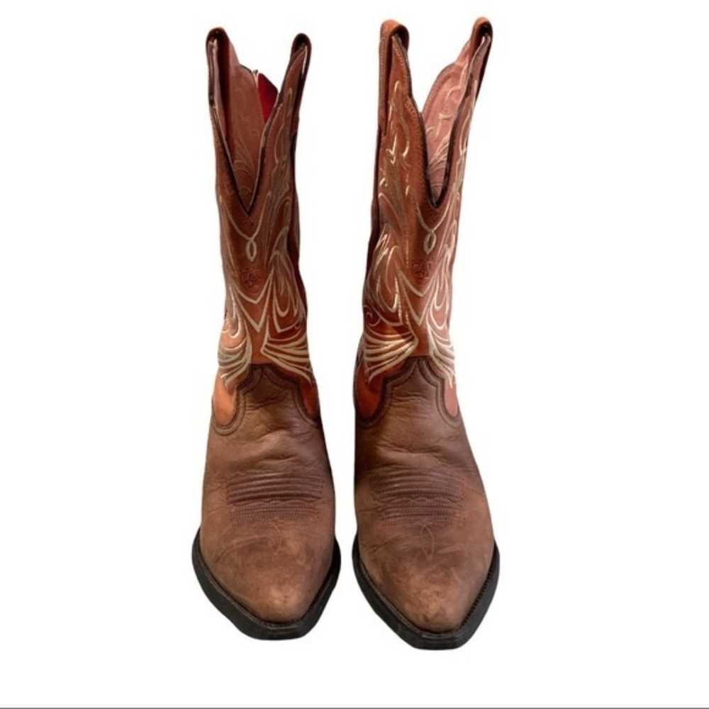ARIAT Cowboy Western Boots Two-Tone Scroll Stitch… - image 2