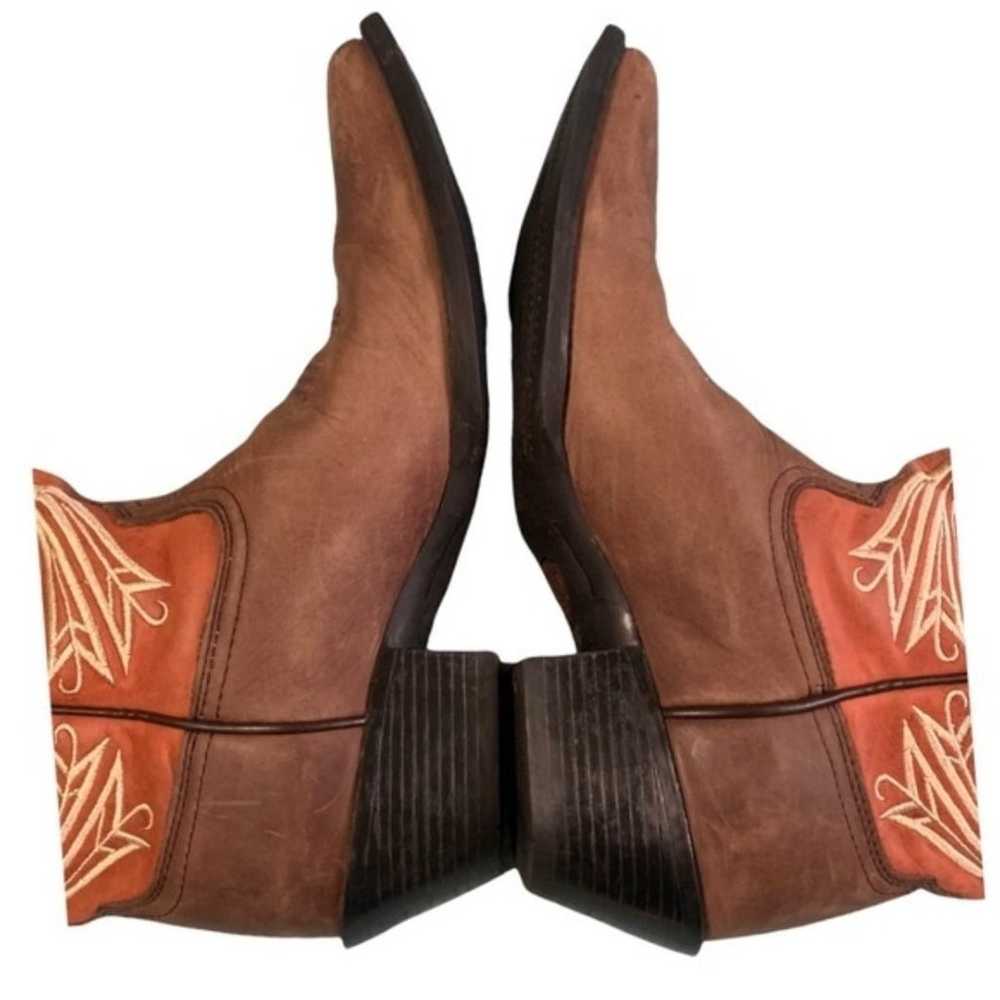 ARIAT Cowboy Western Boots Two-Tone Scroll Stitch… - image 5