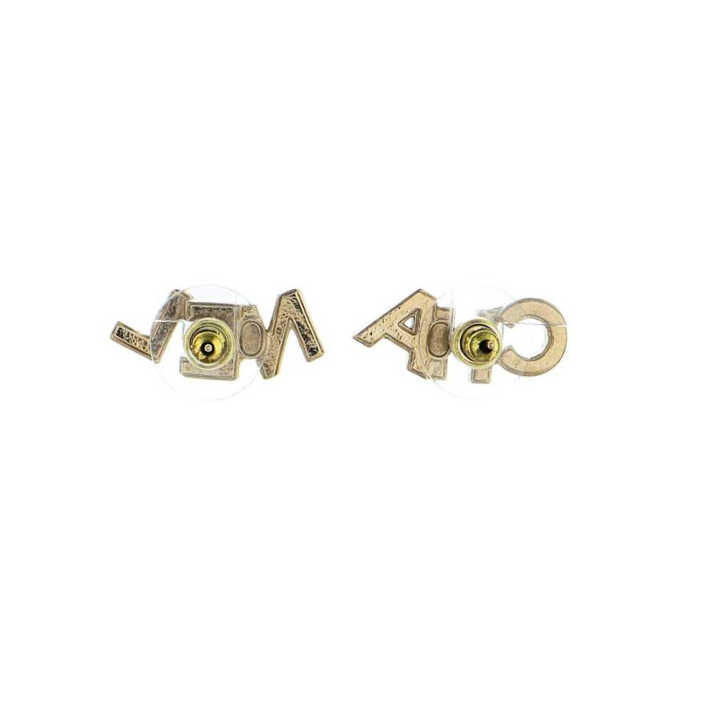 Chanel CHA-NEL Stud Earrings Metal with Crystals … - image 2