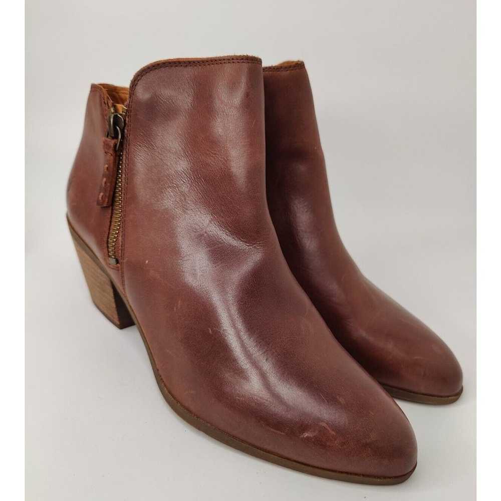 Frye Judith Brown Leather Ankle Zip Almond Toe Wo… - image 1