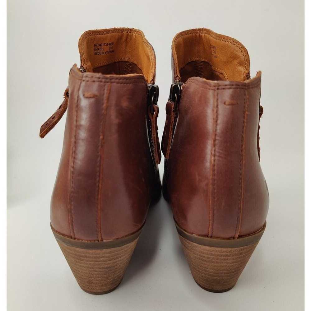 Frye Judith Brown Leather Ankle Zip Almond Toe Wo… - image 4