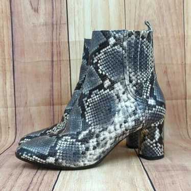 Napoleoni Heeled Ankle Boots Leather Snakeskin Zi… - image 1