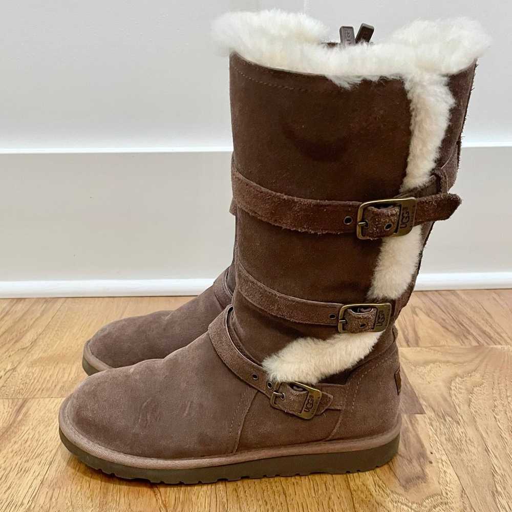 UGG Tall brown winter warm boots size 6 - image 4