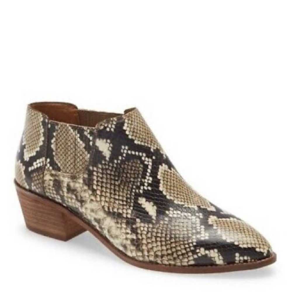 NWOT MADEWELL SONIA LEATHER SNAKE PRINT BOOTIE - image 1