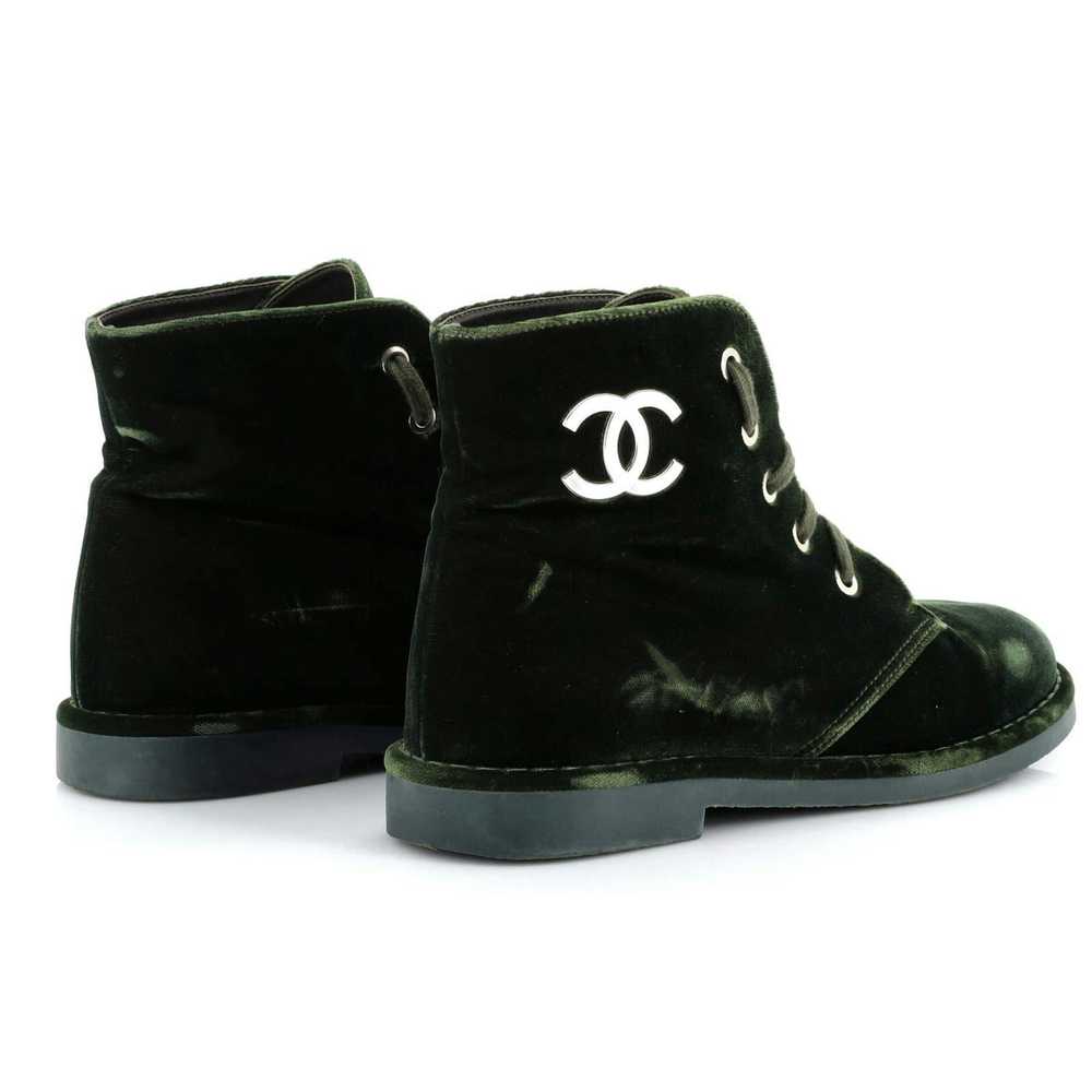 Chanel Women's CC Desert Ankle Boots Velvet None - image 3