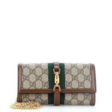 Gucci Jackie 1961 Continental Chain Wallet GG Coa… - image 1