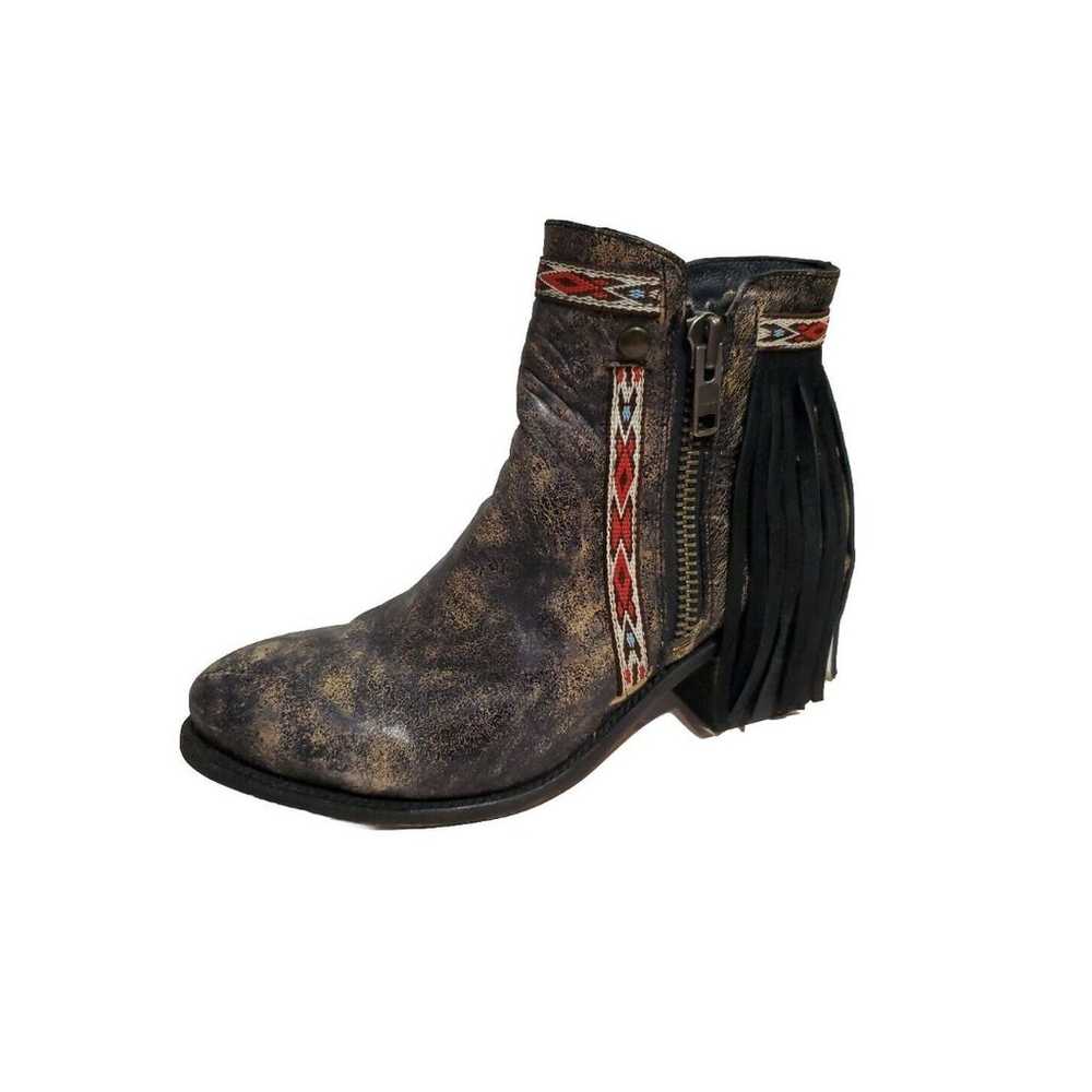 Corral Boots Ankle  Womens Size 9 Leather Mottled… - image 2