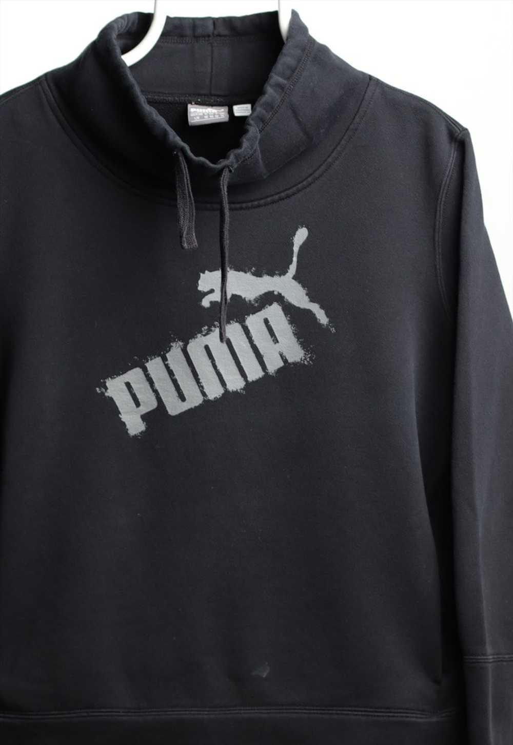 Vintage Puma Shawl Neck Sweatshirt Black Unisex S… - image 3