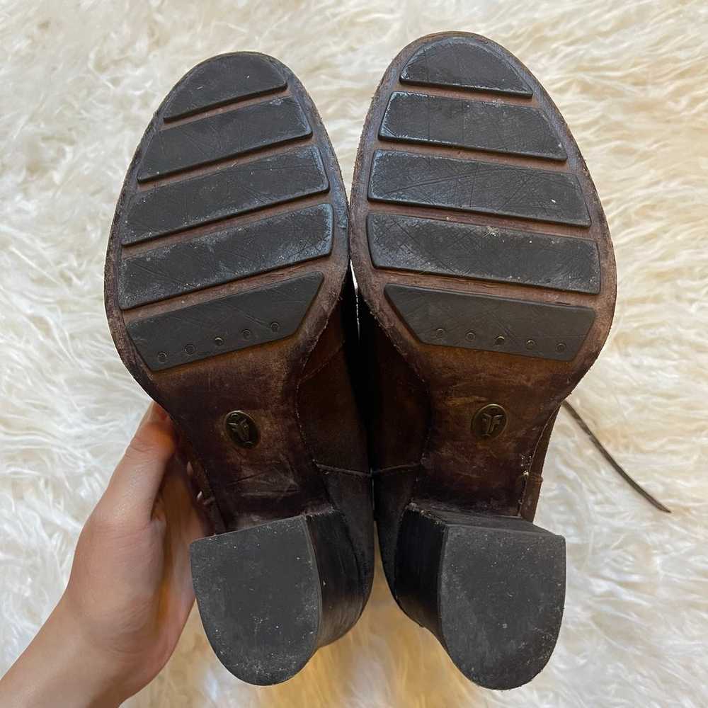 Frye Parker Moc Short Suede Leather Heeled Boots … - image 6