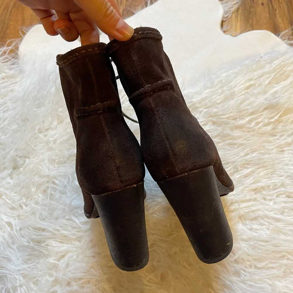 Frye Parker Moc Short Suede Leather Heeled Boots … - image 7