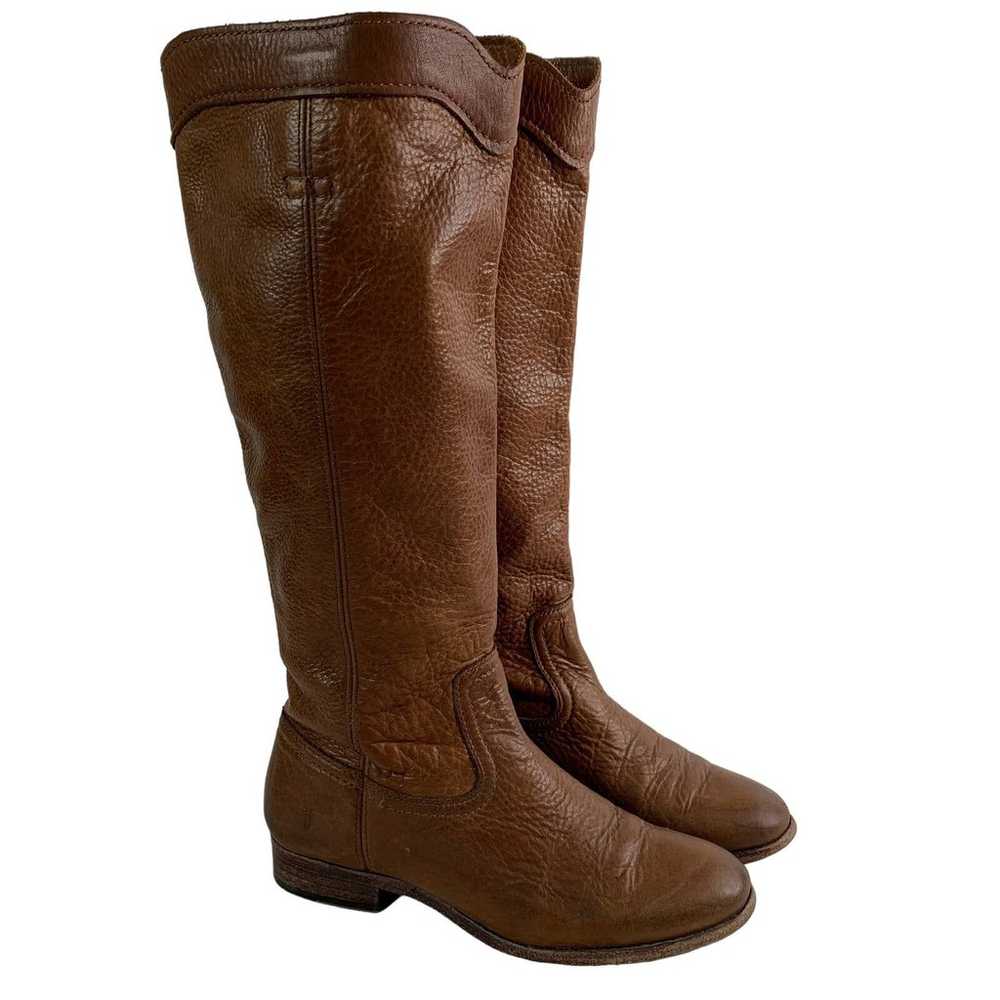 Frye Cara Roper Boot Brown Tall Riding Boots Size… - image 1