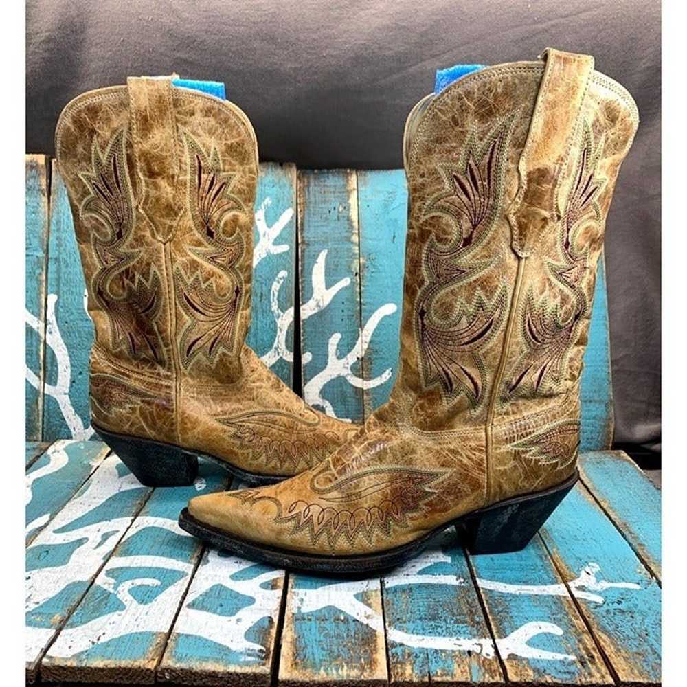 Corral Tan Leather Pointed Toe Western Cowgirl Bo… - image 1