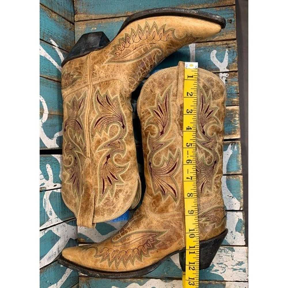 Corral Tan Leather Pointed Toe Western Cowgirl Bo… - image 6