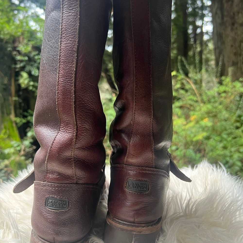 Ralph Lauren Leather Sherpa Fur Buckle Moto Boots… - image 8