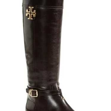 Tory Burch Eloise Tall Brown Leather Riding Boots - image 1