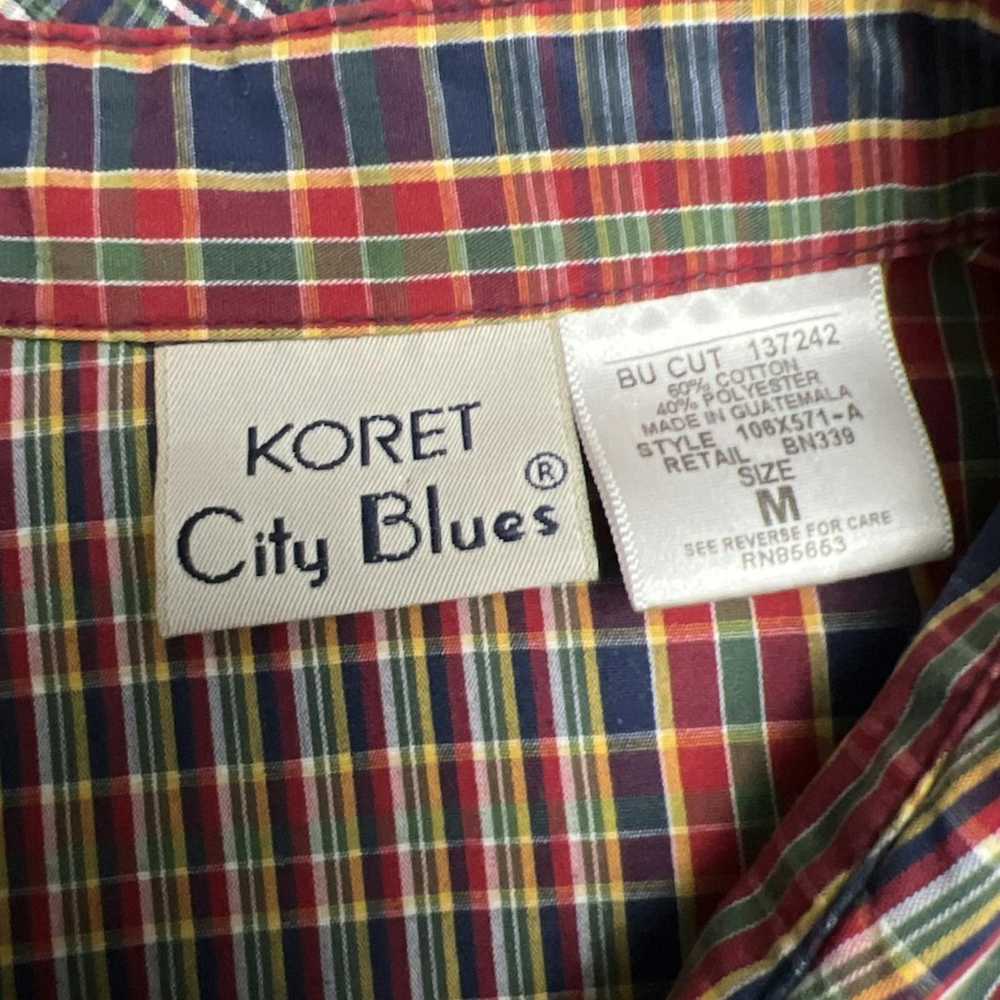Vintage Vintage Plaid Koret City Blues Button Up … - image 4