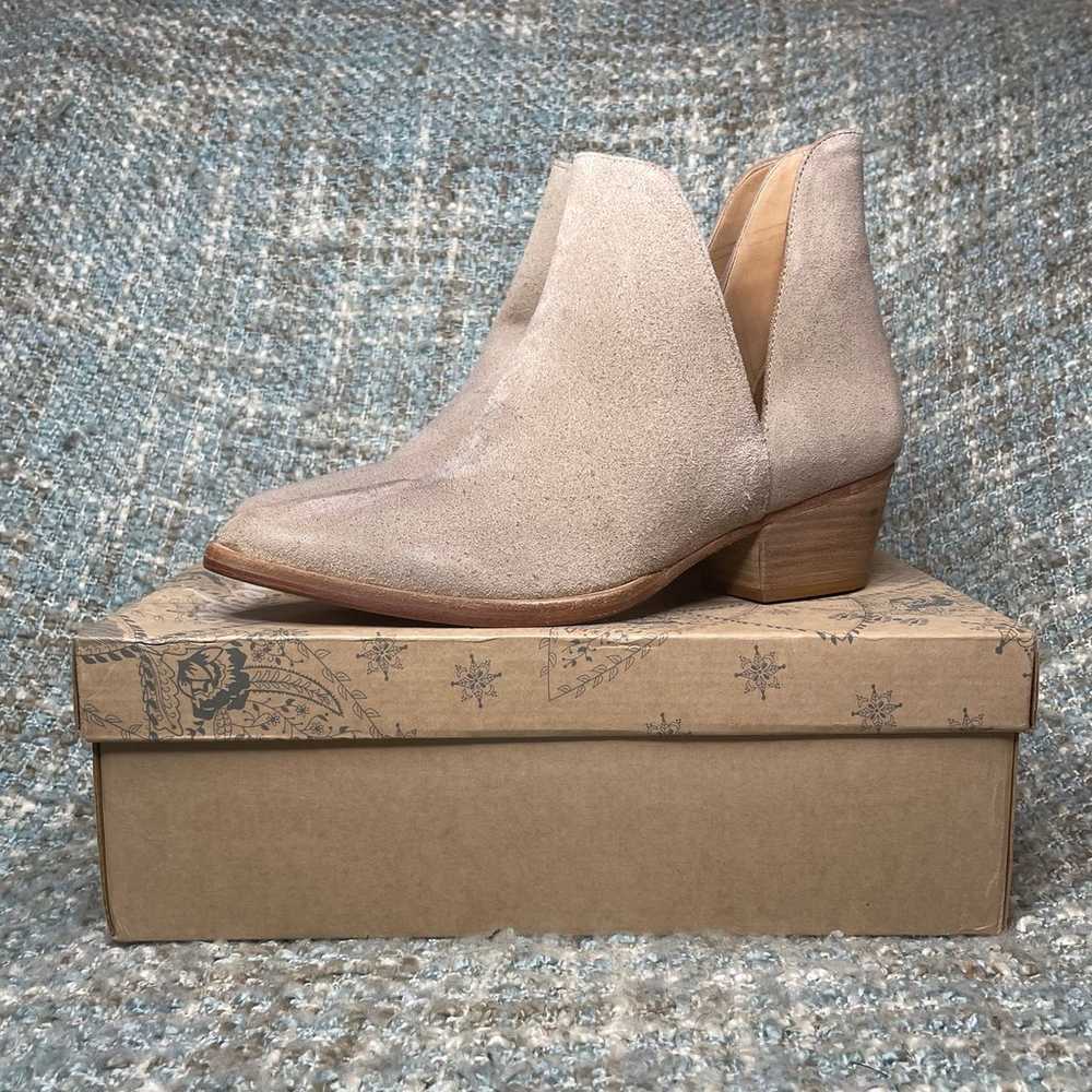 Free People Charm Double V Ankle Boot in Camel Su… - image 1