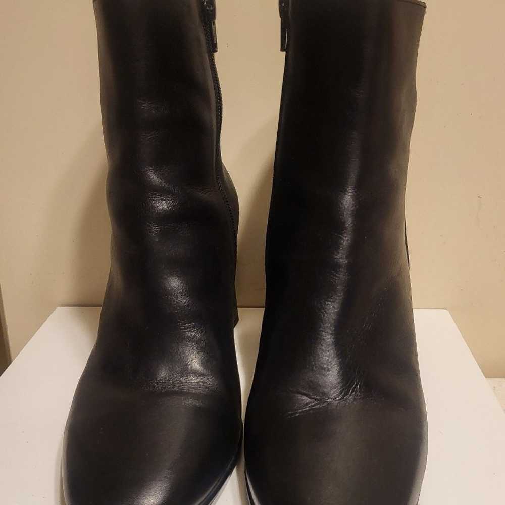 Napoleoni Italy Black Leather Block Heel Ankle Bo… - image 2