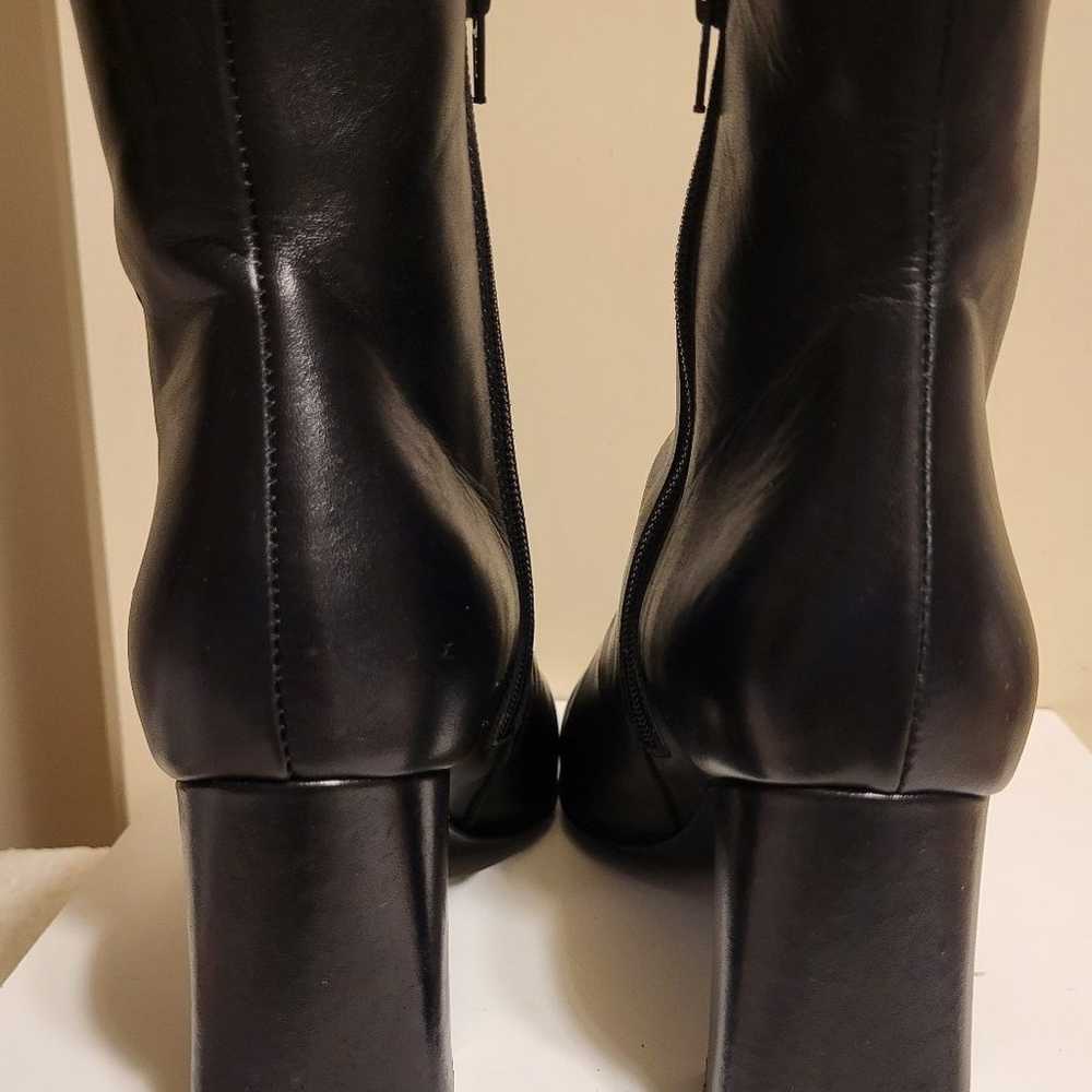Napoleoni Italy Black Leather Block Heel Ankle Bo… - image 5
