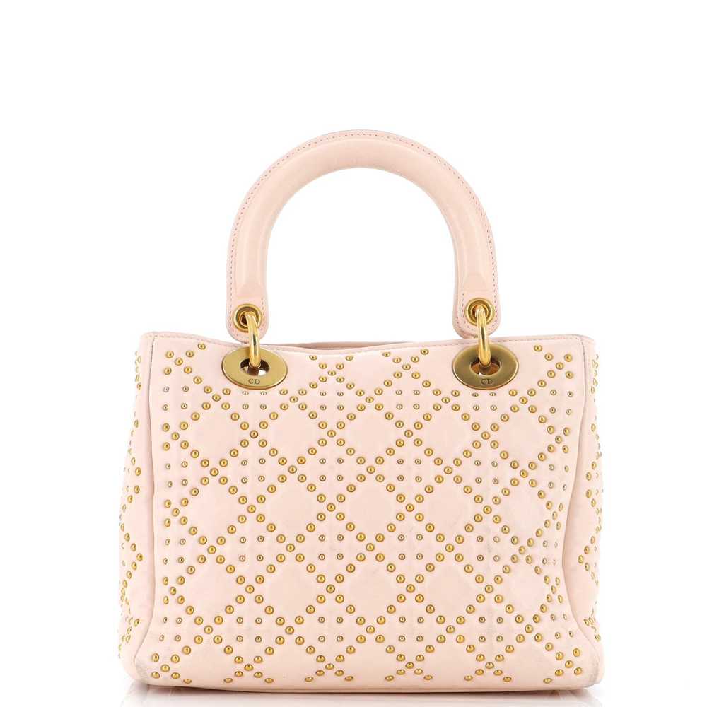 Dior Supple Lady Dior Bag Cannage Studded Lambski… - image 3