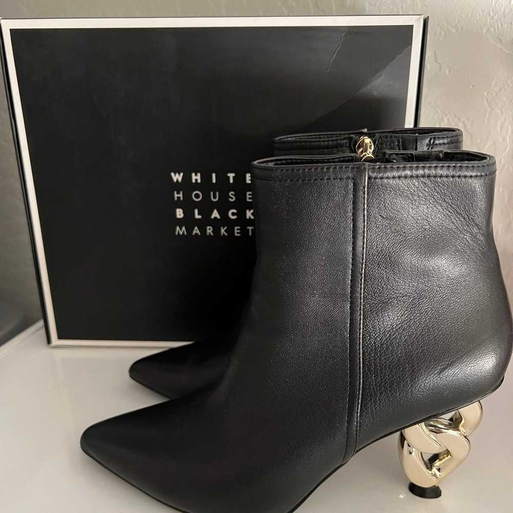 boots whbm high heel ankle height 8.5 black with … - image 2