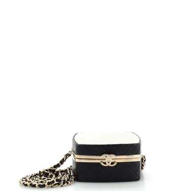 Chanel CC Make-Up Box Clutch with Chain Quilted L… - image 1