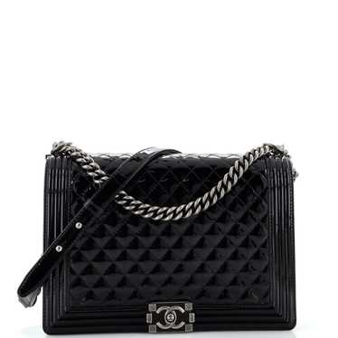 Chanel Boy Flap Bag Quilted Patent Large - image 1