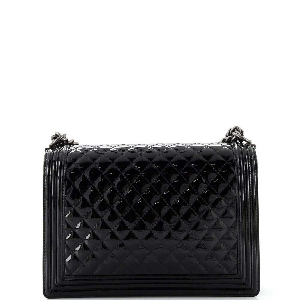 Chanel Boy Flap Bag Quilted Patent Large - image 3