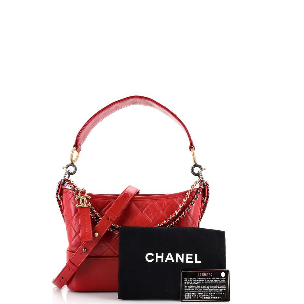 Chanel Gabrielle Hobo with Logo Handle Quilted Ag… - image 2