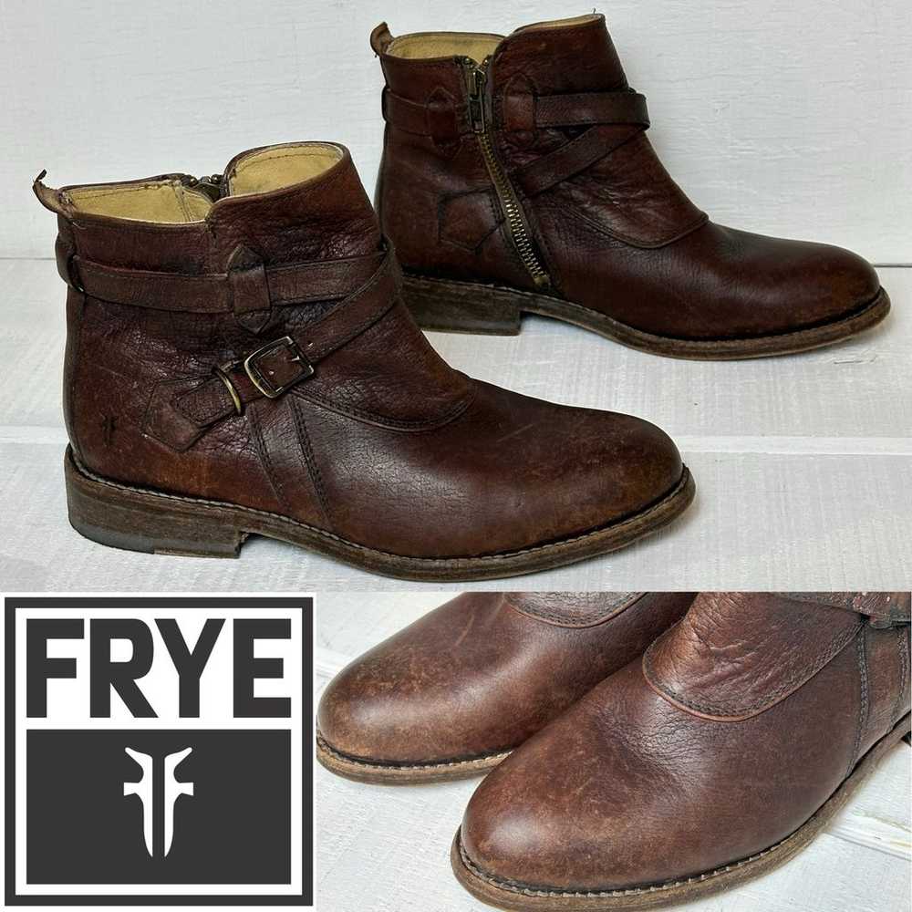 Frye Women’s Jayden Cross Strap Brown Leather Boo… - image 1