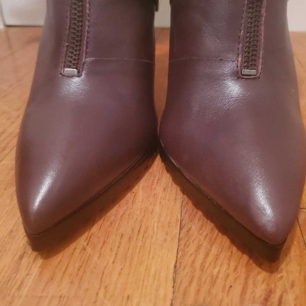 BCBG Maxazaria Burgundy Leather Heel Boots US 9.5… - image 10