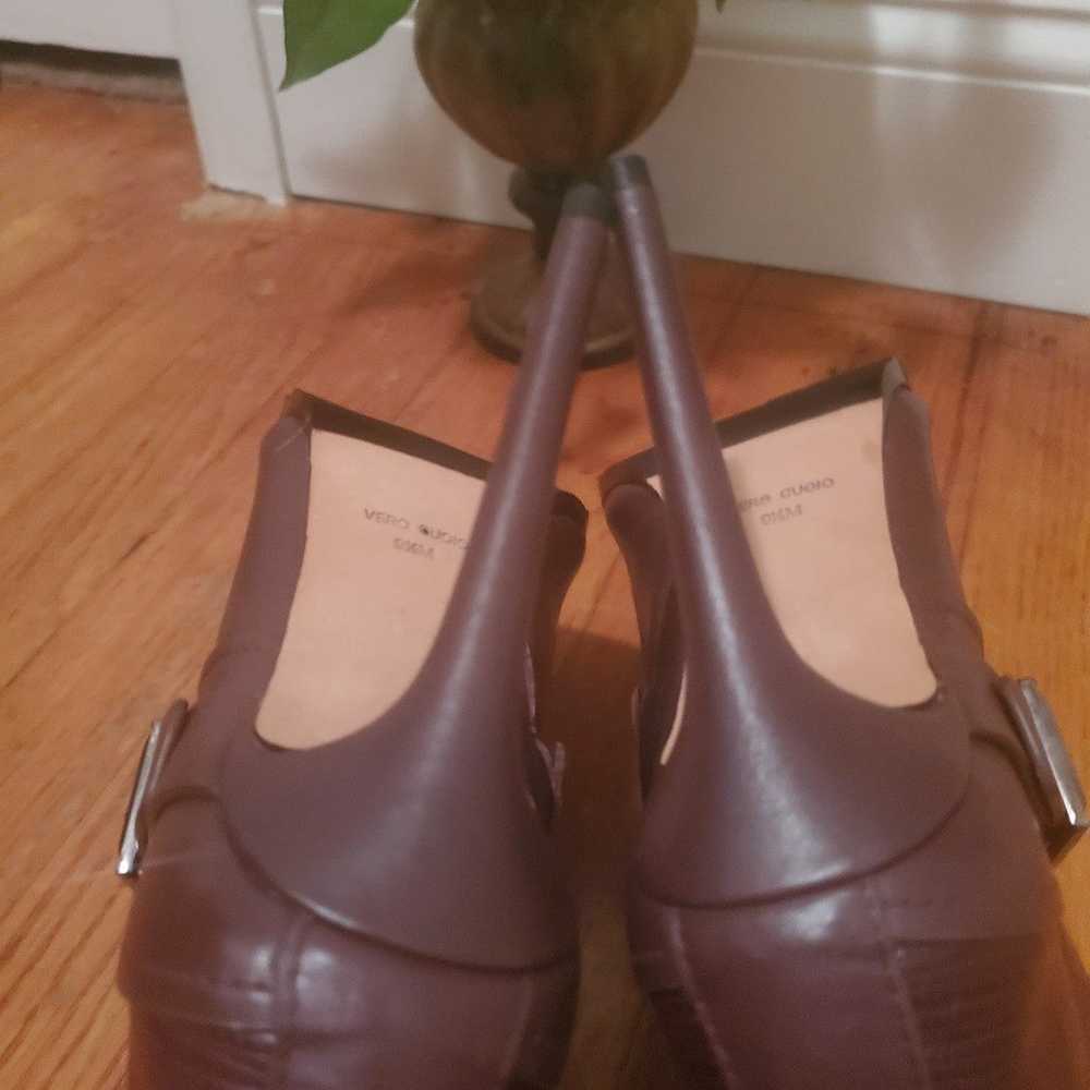 BCBG Maxazaria Burgundy Leather Heel Boots US 9.5… - image 7