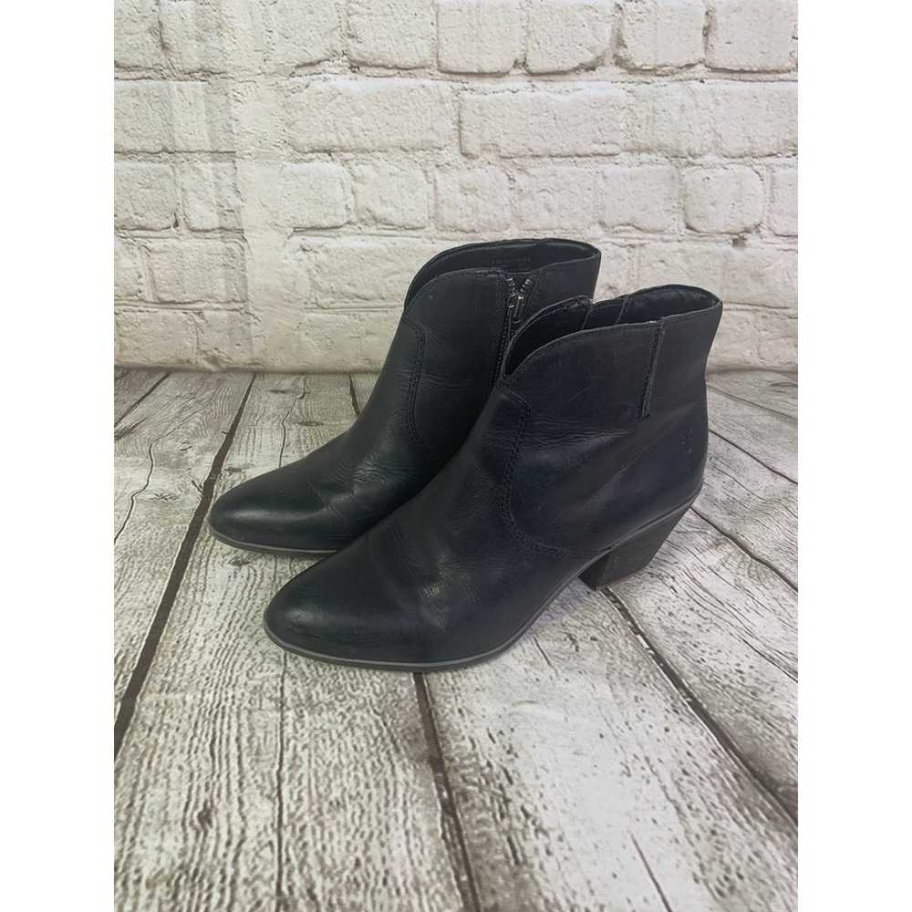 Frye Jennifer Ankle Booties Black Leather, Side Z… - image 1