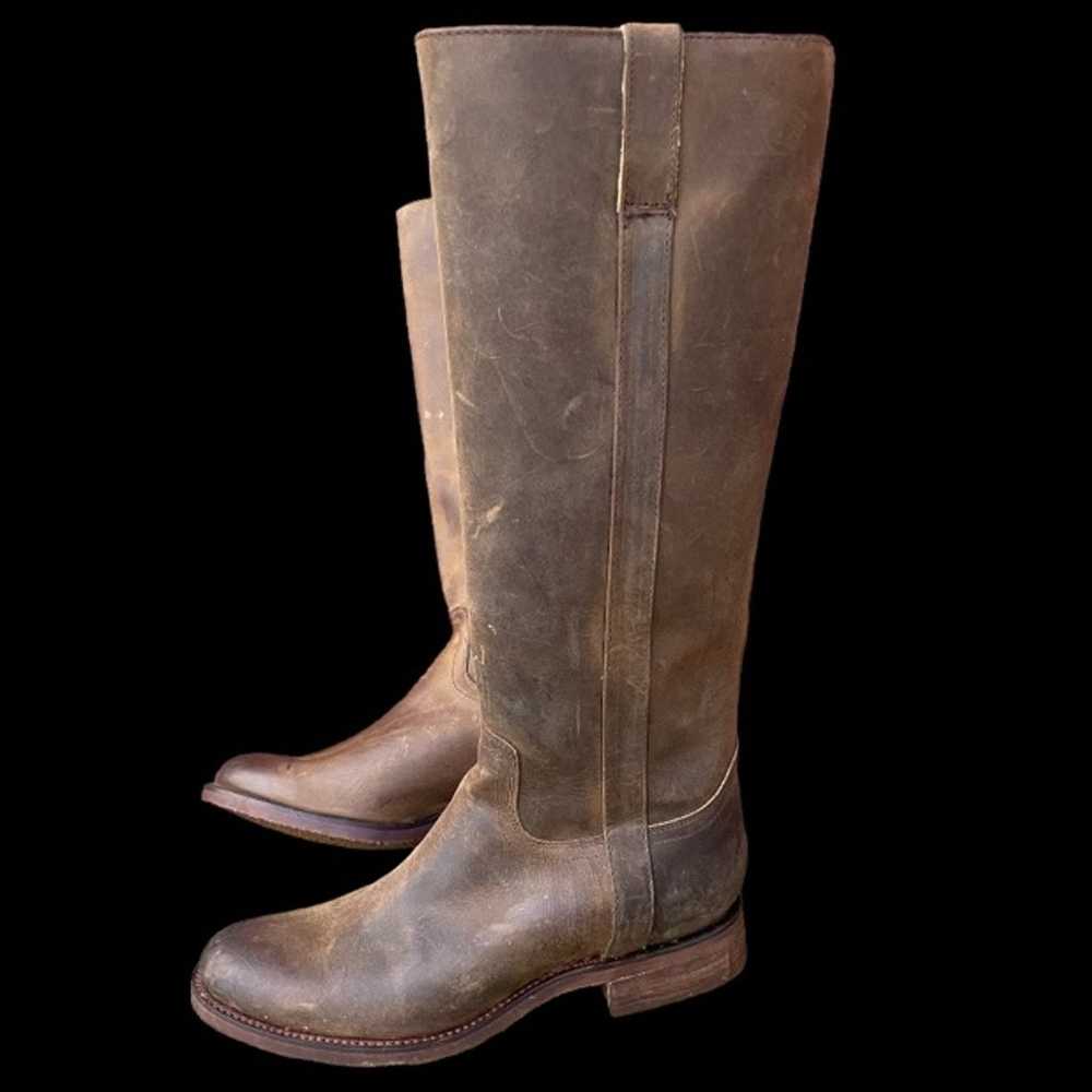 Justin Knee High Distressed Leather Boots Size 9 - image 1