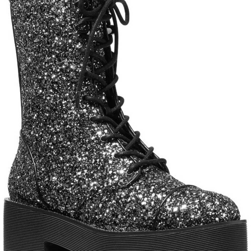Michael Kors Bryce Silver Glitter Ankle Boots - image 1