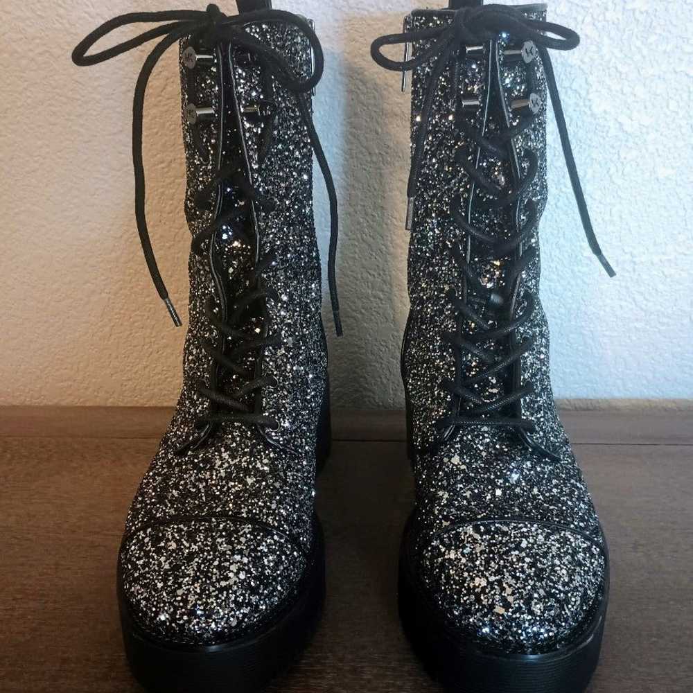 Michael Kors Bryce Silver Glitter Ankle Boots - image 3