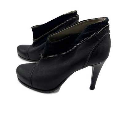 Malloni Leather Booties Women's 10 EU41 Black Edg… - image 1