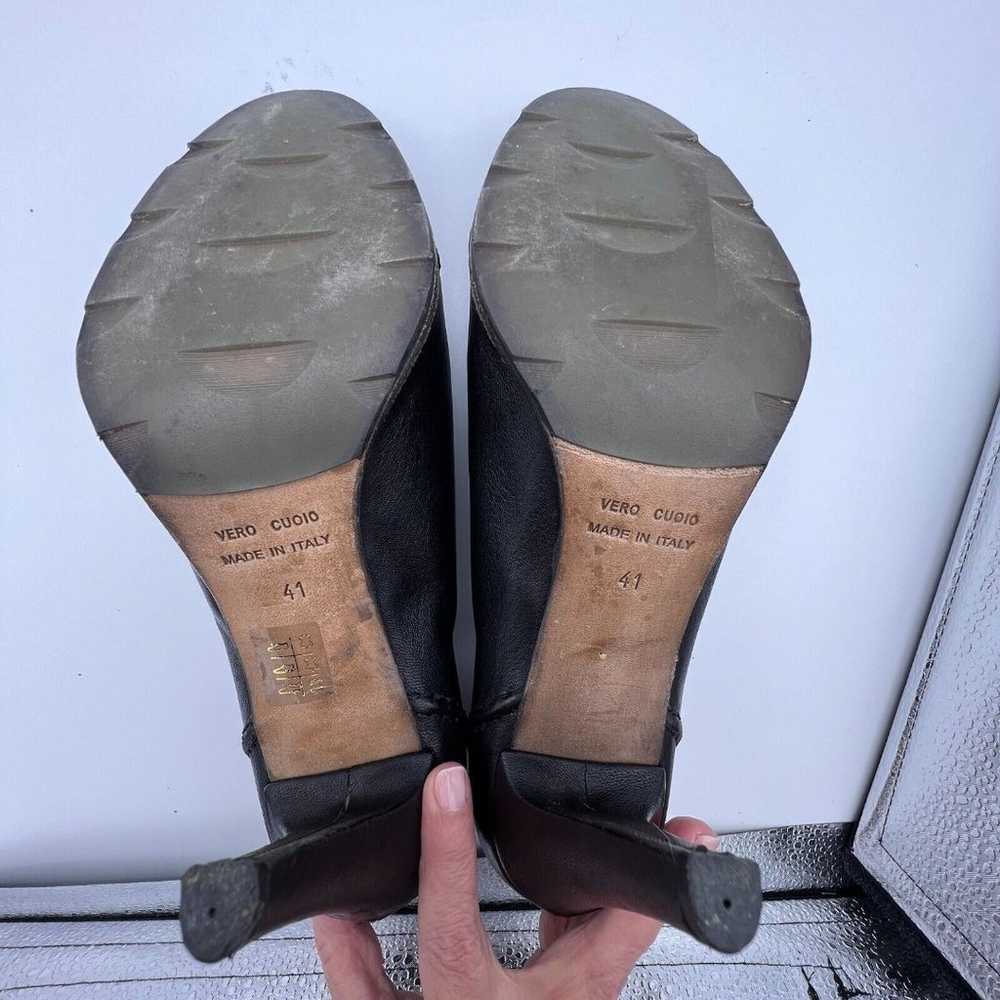 Malloni Leather Booties Women's 10 EU41 Black Edg… - image 8