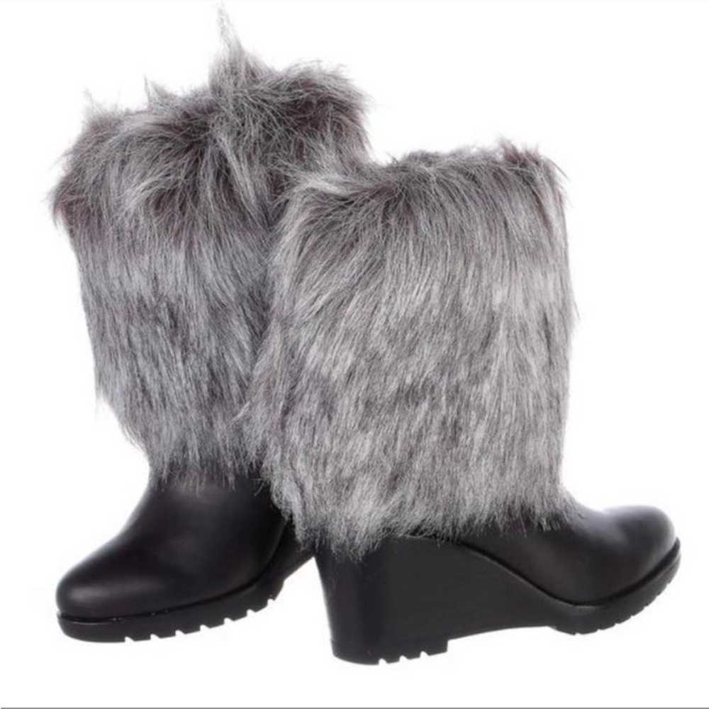 Sorel Park City Fur Wedge Boots Wm 6 - image 2