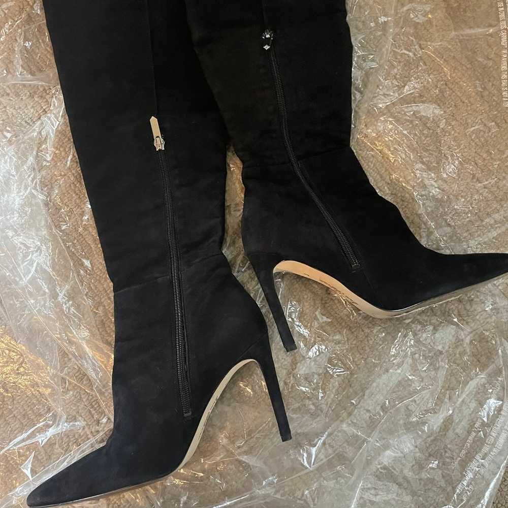 Black women’s thigh, high genuine suede boots - image 11