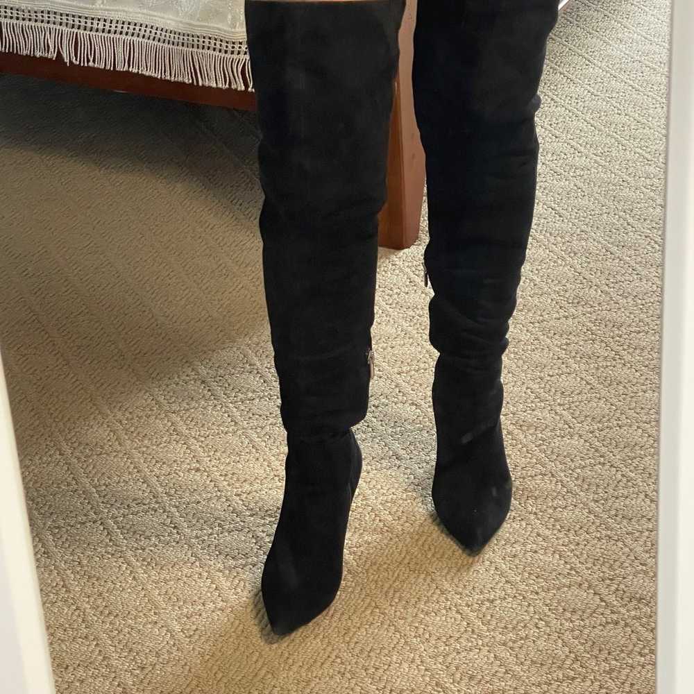 Black women’s thigh, high genuine suede boots - image 2