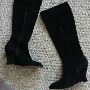 French connection black suede boots