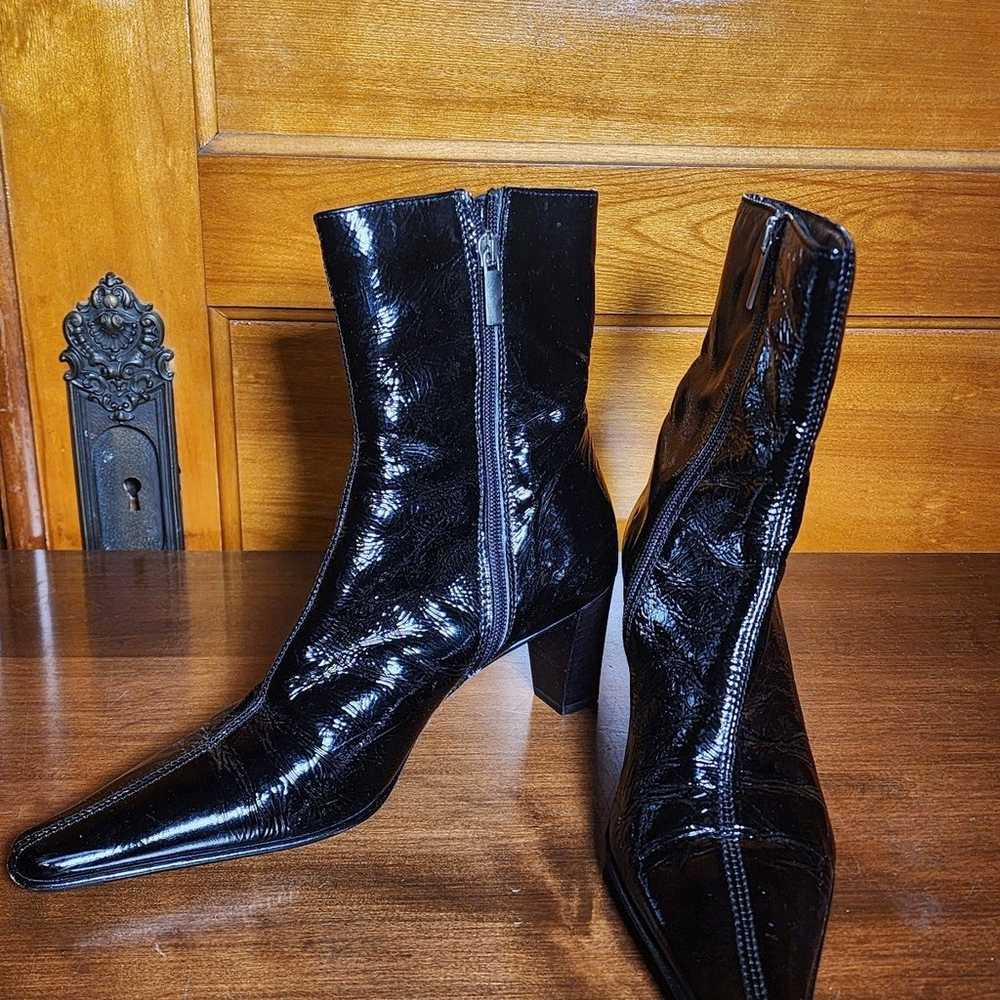 Aquatalia pointy shiny black boots - image 1