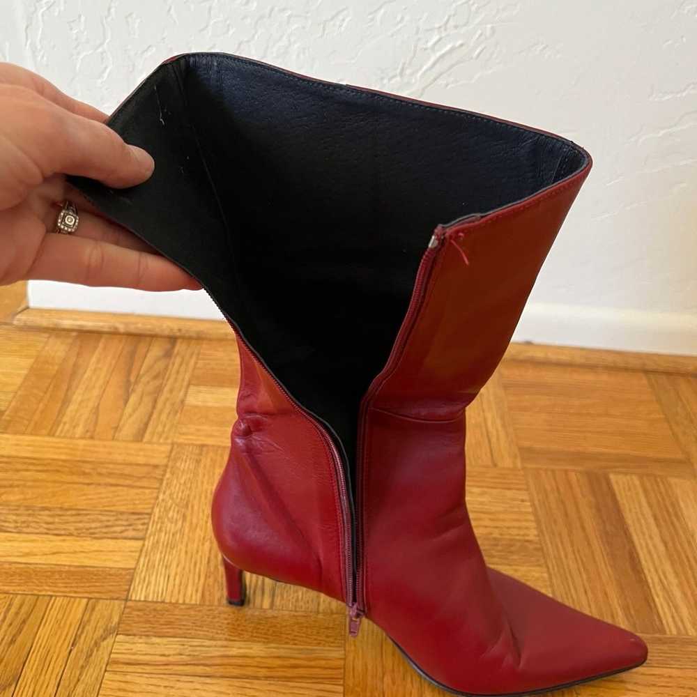 Classiques Entier Red Italian Leather Boots Women… - image 12
