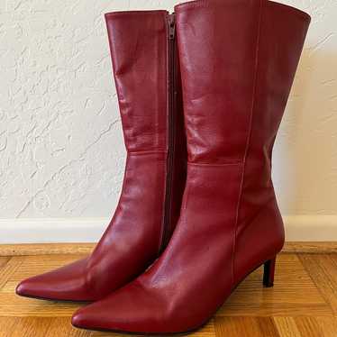 Classiques Entier Red Italian Leather Boots Women… - image 1